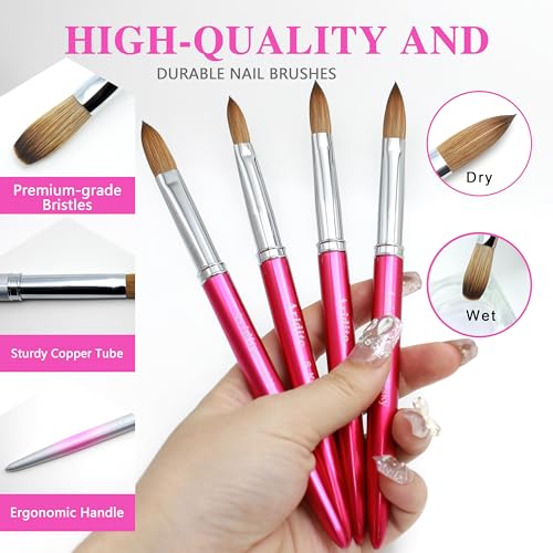 Aridito 100% Kolinsky Acrylic Nail Brush - Professional Flat Brush #12