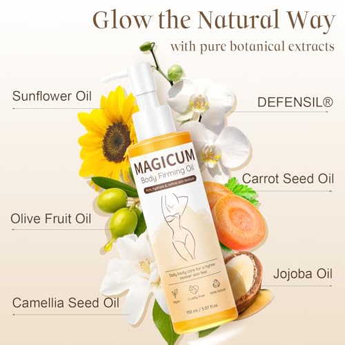 QAH Body Firming Oil with Massage Roller - Anti-Cellulite & Hydrating Serum