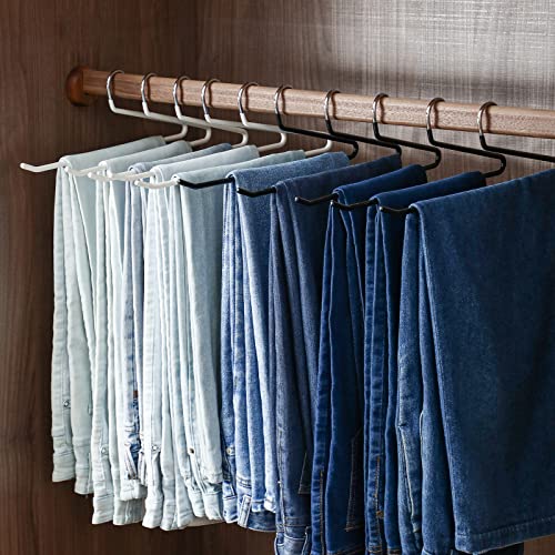 SHIMOYAMA Semi-Open Trouser Hangers - 5 Pack Space-Saving Design