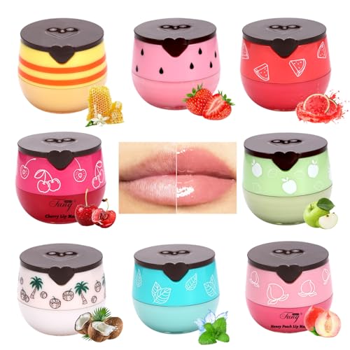 Evolvique 8PCS Colorful Honey Lip Balm Set - Lip Sleeping Mask & Gloss for Women