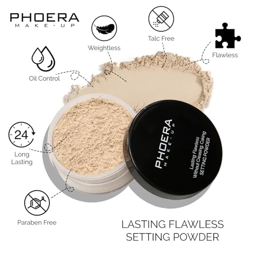 PHOERA Full Coverage Foundation & Setting Powder 1oz - Warm Peach & Cool Beige