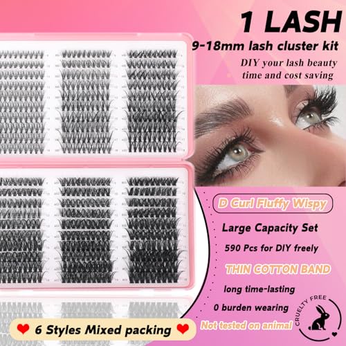 ISTGIFT DIY Lash Clusters Kit - D Curl Wispy Individual Eyelash Extensions