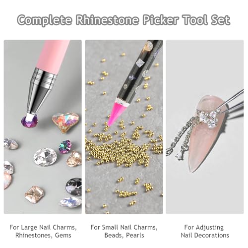 7-Piece Rhinestone Picker Tool Kit for Nail Art & DIY Crafts