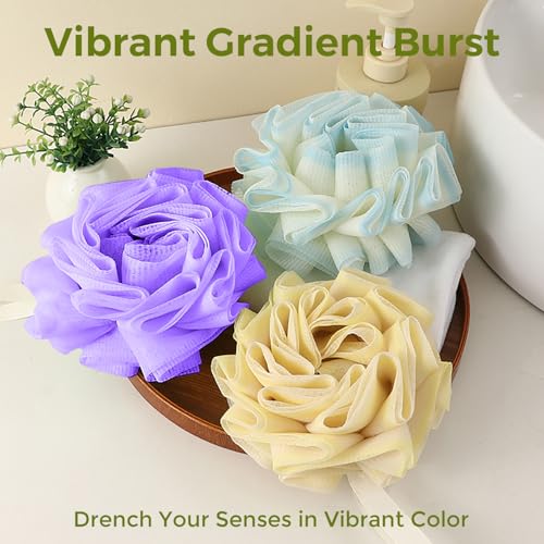 Gradient Purple & Blue Loofah Sponges 2-Pack for Gentle Exfoliation & Spa Bath