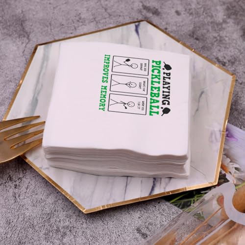 Funny Pickleball Quote Cocktail Napkins - 50 Two-Ply Disposable Napkins