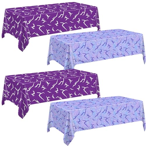 4pcs Music Theme Birthday Party Tablecloths - Holographic Design