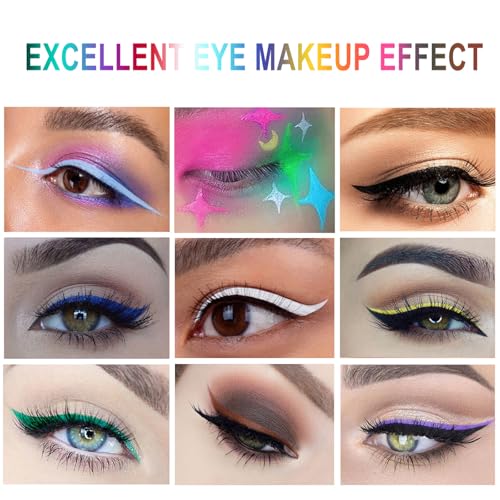 DekRion Waterproof Liquid Eyeliner - Matte Green Color, High Pigment
