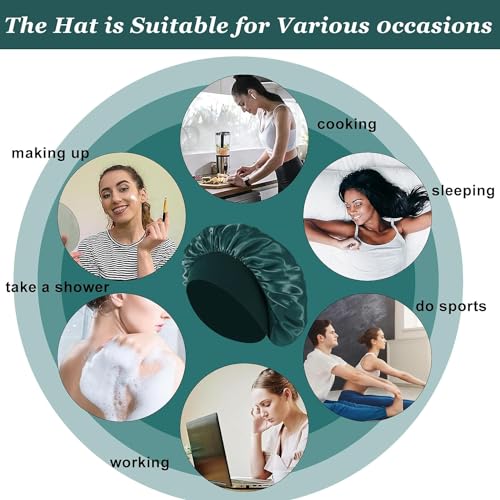 4-Pack Silk Hair Bonnets for Sleeping - Soft Satin Caps for All Hair Types