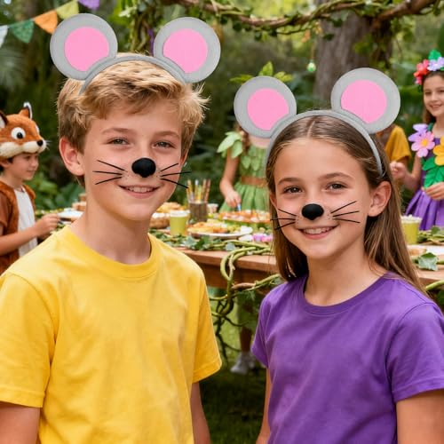 Beaupretty Mouse Ears Headband - 6pcs Gray Cartoon Costume Accessories