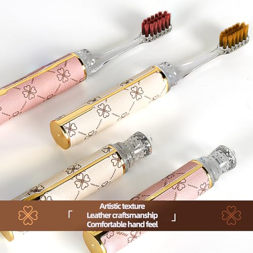 Compact Foldable Travel Toothbrush Set with Case - Pink