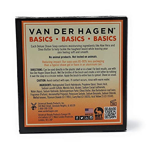 Van Der Hagen Deluxe Shaving Soap, 2.5 oz Bar - 3 Pack