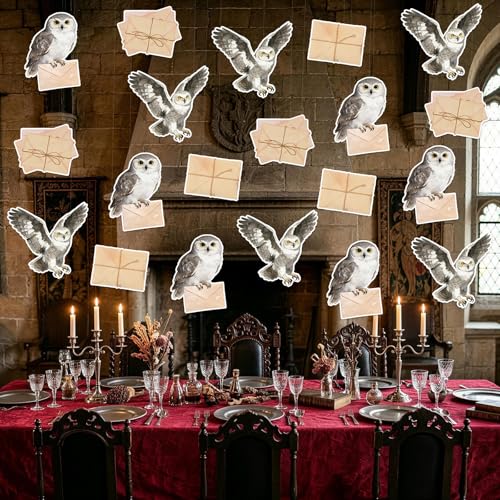 20Pcs Magic School Party Decoration Garland Set with Owls