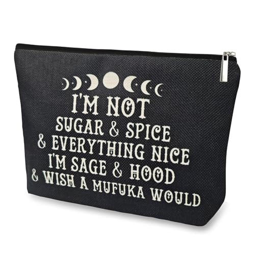DJOLY Witchy Makeup Bag for Goth Girls - Sun & Moon Design