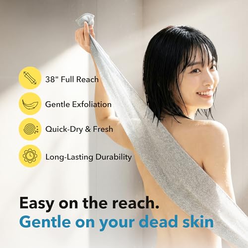 K-jumma Wonder-Loop Exfoliating Back Scrubber - Korean Dual-Grit Towel