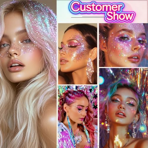 Haru Haru Pink Body Glitter Stick 1.23oz - Face & Hair Sparkling Makeup for Festivals & Parties
