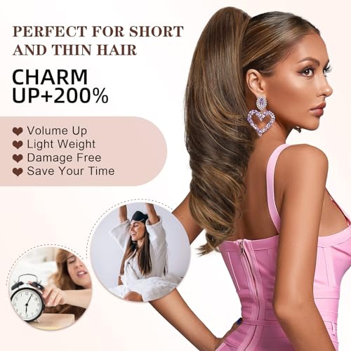 Lommel 18-Inch Claw Clip Ponytail Extension - Black Synthetic Hair Piece