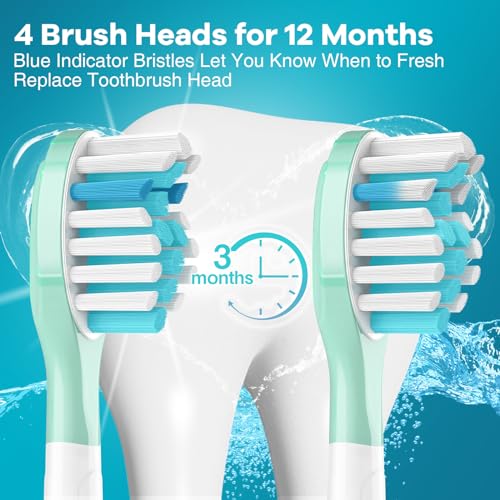 Aoremon Replacement Toothbrush Heads for Philips Sonicare C3 - 4 Count