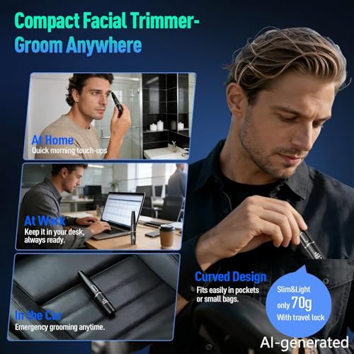 Men Women Nose & Ear Hair Trimmer with LED Display, USB Rechargeable, Waterproof