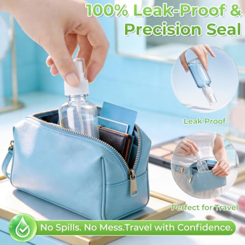JTIEO 6 Pack 2oz Glass Spray Bottles for Essential Oils & Perfume - Travel Refillable Set