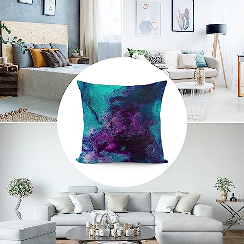 Galaxy Nebulous Velvet Throw Pillow Cover - 18" x 18" Cozy Cushion for Sofa & Bed
