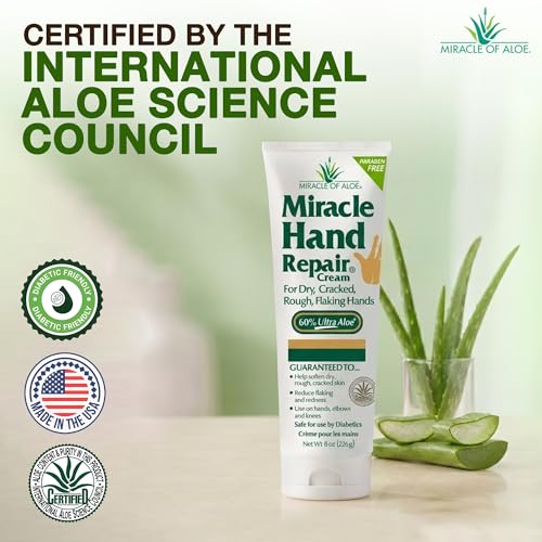 Miracle of Aloe Hand Repair Cream - 8 Oz Non-Greasy Moisturizer