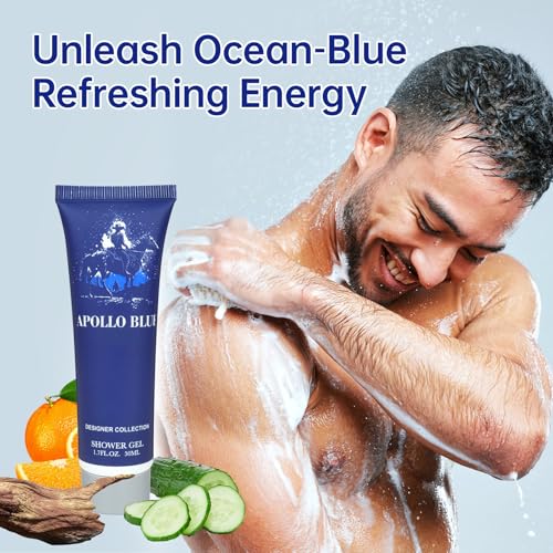 Men's Bath and Skincare Gift Set - All Natural Melon & Sage Aromatherapy, Travel-Friendly 4-Piece Kit
