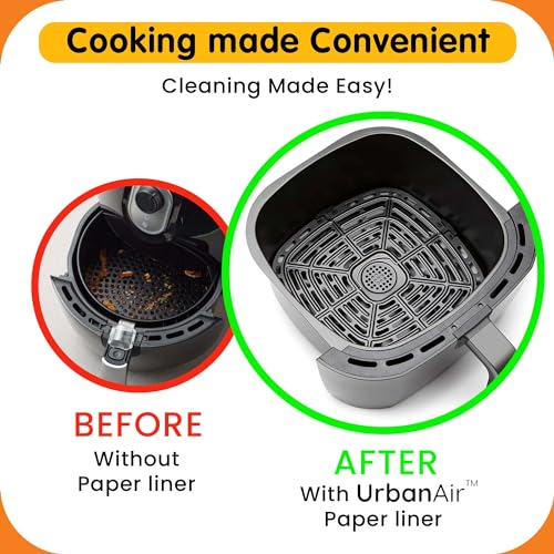 UrbanAir 9-Inch Air Fryer Paper Liners - 125pcs Non-Stick Parchment