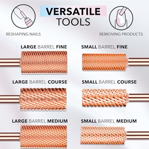 Kiara Sky 5-in-1 Rose Gold Nail Drill Bit for E-File - Fine