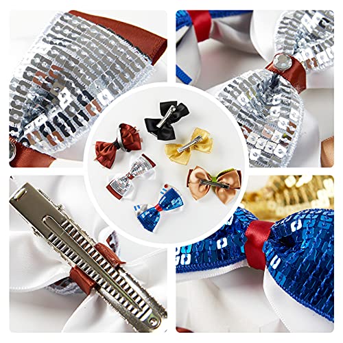 6-Piece Girls' Film-Inspired Grosgrain Ribbon Hair Bow Clips, 4-Inch