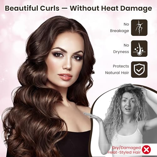 Velvet Heatless Curls Overnight Set with Satin Bonnet - 5 Piece