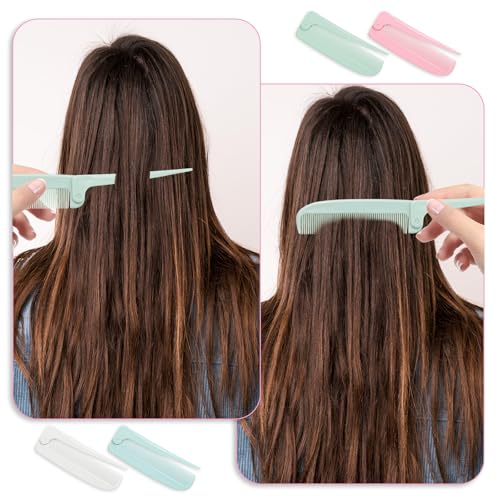 Travel Foldable Hair Parting Combs Set - 4 Pcs for Men & Women