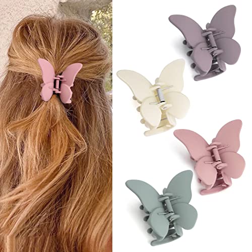 Canitor Pack of 4 Butterfly Claw Hair Clips 2.7" Medium Hair Accessories for Women & Girls Style-05