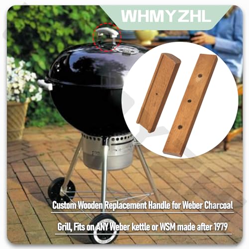 Wooden Replacement Handle for Weber Charcoal Grill - 2 Pack