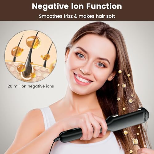 Ariie 1.6 Inch 2-in-1 Titanium Ceramic Hair Straightener & Curler, Dual Voltage