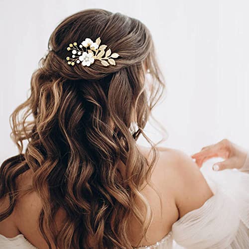 20 Pack White Flower Hair Combs & Pearl Hair Pins Bridal Accessories
