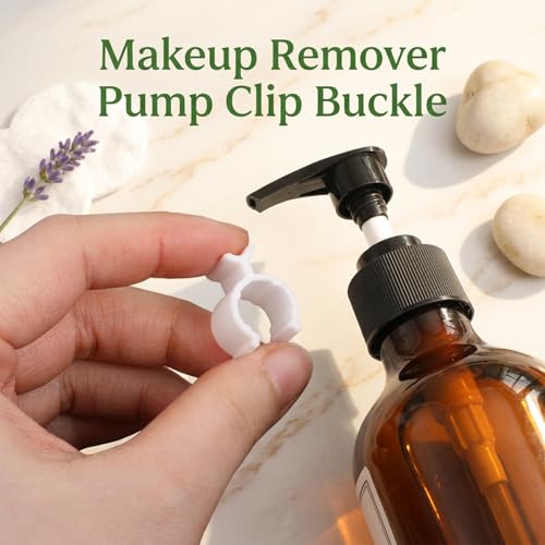 10 Pack Leakproof Cosmetic Pump Lock Clips - White Plastic