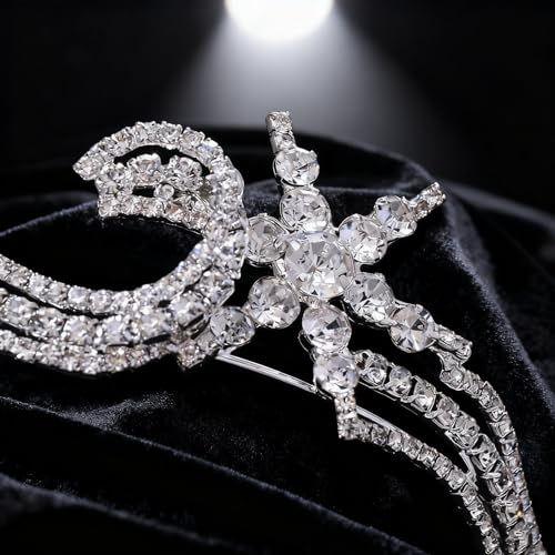 Silver Star Headband for Women - Rhinestone Hair Accessory for Weddings & Parties