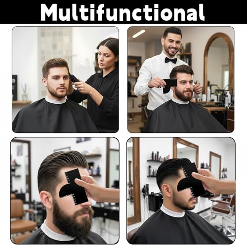 Barber Enhancement Card with Measurement Indicators - Hairline & Beard Shaping Tool