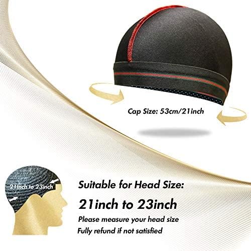 Silky Stocking Cap for Men & Women - Black Compression Wave Cap for 360 Waves | 4-Piece Set
