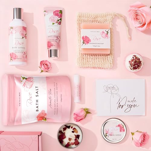 Luxury Rose Spa Gift Set for Women - Relaxing Bath and Body Care Package