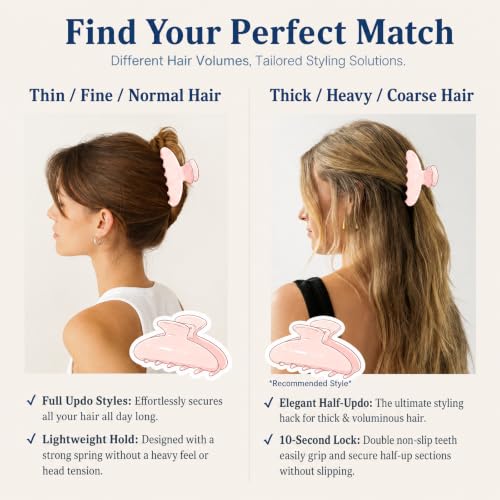 4 Pcs Acrylic Claw Clips for Hair, Non-Slip Strong Hold Hair Clips