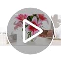 Artificial Tiger Lily Arrangement in Glass Vase - Realistic Silk Flowers with Faux Water