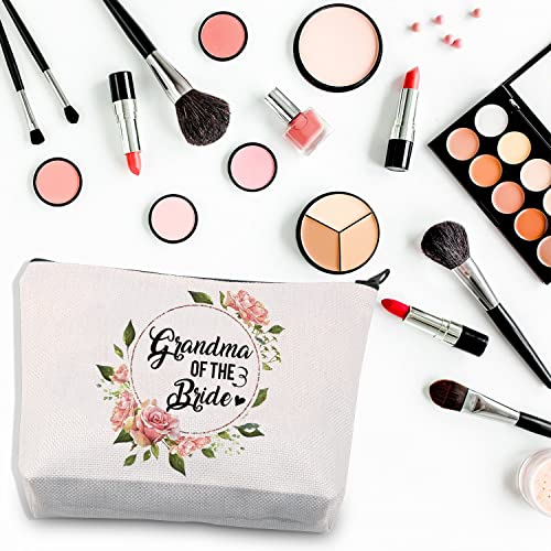 Grandma of the Bride Makeup Bag - Canvas Travel Cosmetic Pouch Gift