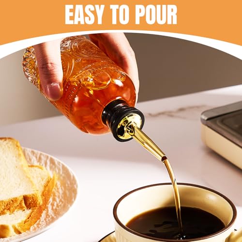 Baalaka Glass Coffee Syrup Dispenser Set - 2 Pack, 7 oz