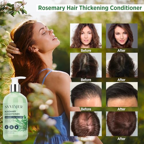 Svvimer Rosemary Conditioner for Damaged Hair - Thickening & Moisturizing, 11.8 fl oz, for Women & Men, Variation: Conditioner