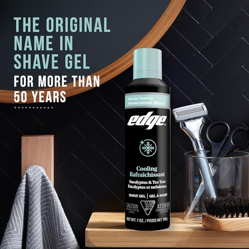 Edge Shaving Gel for Men with Eucalyptus & Tea Tree - 7 oz Pack of 3, Cooling & Hydrating