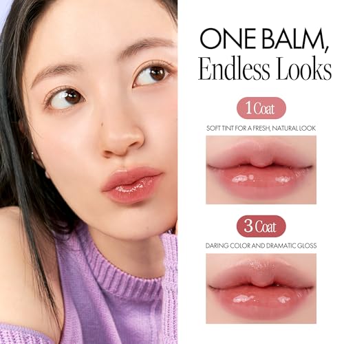 rom&nd Glasting Melting Lip Balm - Hydrating Tinted Gloss 0.12 oz - #06 Kaya Fig