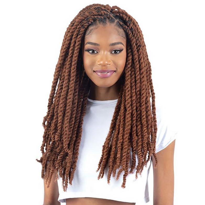Freetress Shake-n-Go Synthetic Cuban Twist Braids - 16 Inch, Jet Black 1