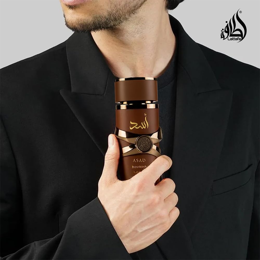 Lattafa Asad Bourbon Eau de Parfum Spray - Unisex Fragrance | 3.4 Ounce (100 ml)