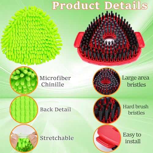 O-Cedar EasyWring Spin Mop Replacement Head Set - Scrub Brush & Chenille Pad